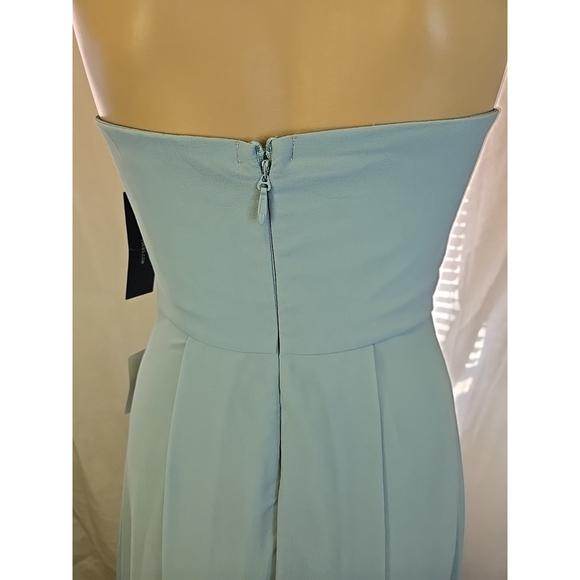 Lulus Small Strapless Maxi Dress Ruffle Turquoise Wedding Guest Formal Flowy - Picture 10 of 11